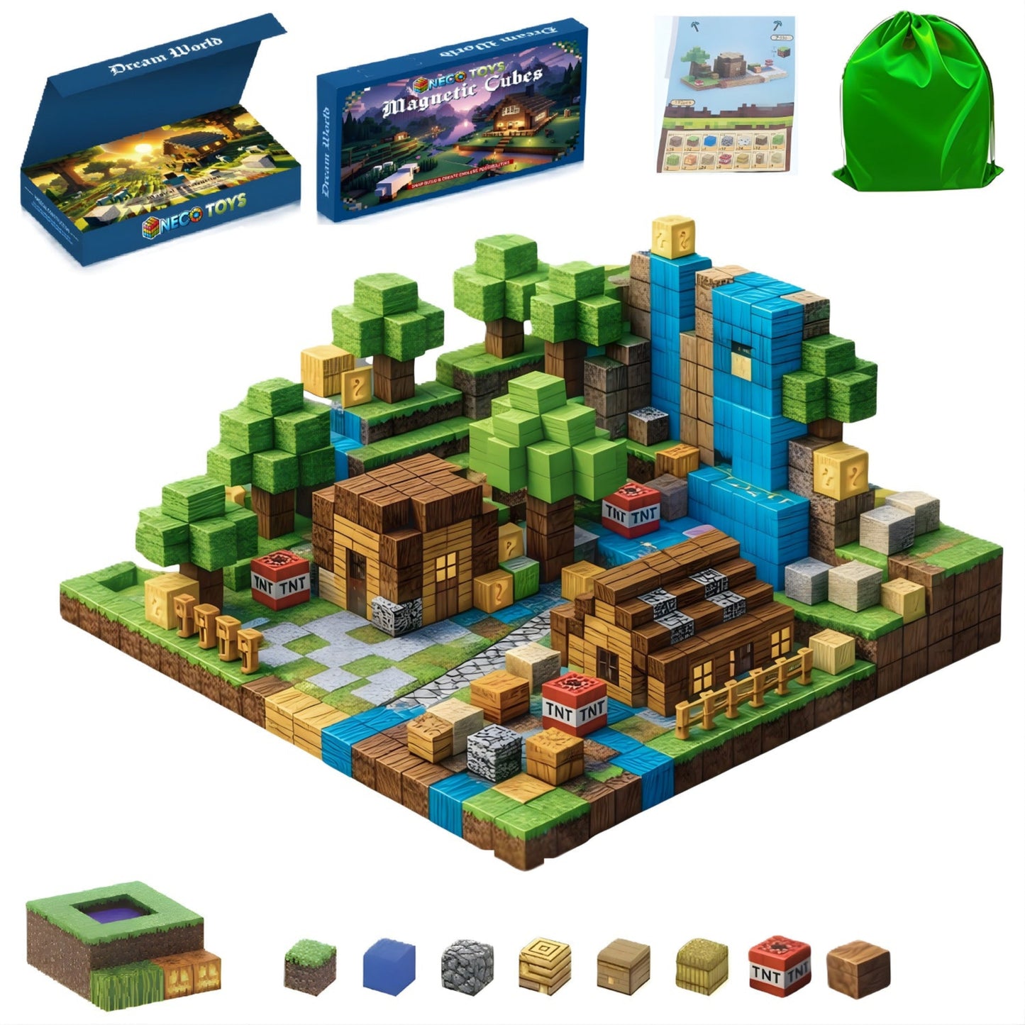 Magnetic Blocks 192PCS Magnetic Building Blocks – STEM Stacking Cubes Magnet Tiles for Kids, Toddler Educational Montessori Sensory Games Toy, Construction Magnet Toys Gifts Boys &amp; Girls Ages 3+