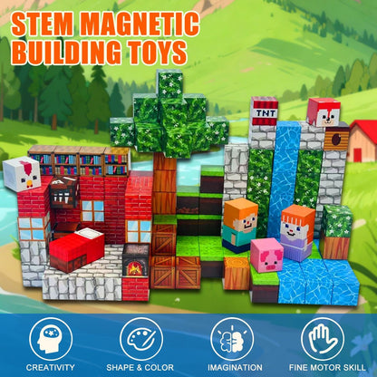150PCS Magnetic Blocks – STEM Building Cubes Montessori Git for Kids Ages 3+