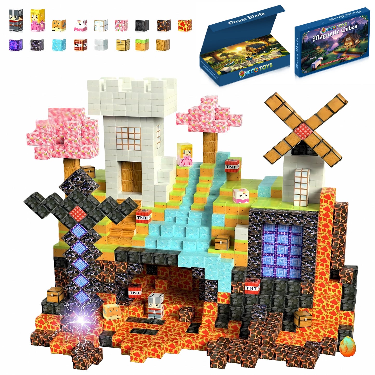 150PCS Magnetic Blocks – STEM Building Cubes Montessori Git for Kids Ages 3+