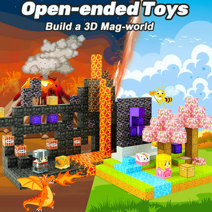 150PCS Magnetic Blocks – STEM Building Cubes Montessori Git for Kids Ages 3+