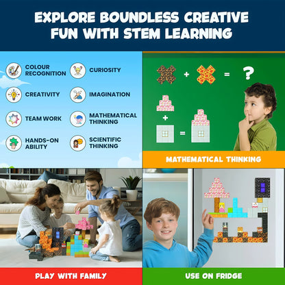 150PCS Magnetic Blocks – STEM Building Cubes Montessori Git for Kids Ages 3+