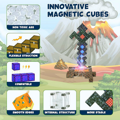 150PCS Magnetic Blocks – STEM Building Cubes Montessori Git for Kids Ages 3+