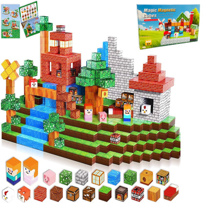 150PCS Magnetic Blocks – STEM Building Cubes Montessori Git for Kids Ages 3+