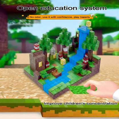 128PCS Magnetic Blocks – STEM Building Cubes Montessori Git for Kids Ages 3+